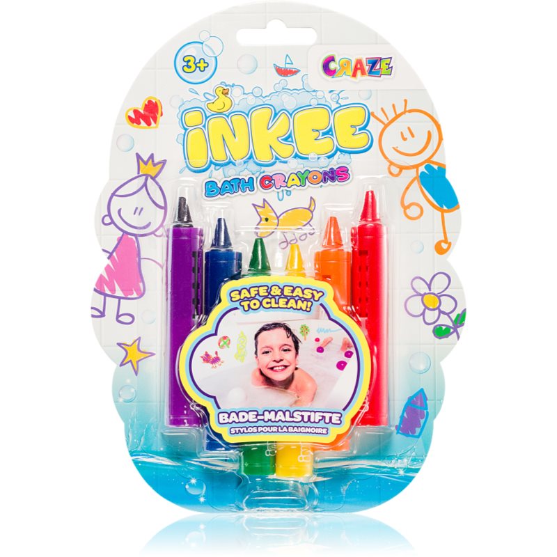 Craze Inkee Bath Crayons Pastelli Per La Vasca 3+ 6 Pz