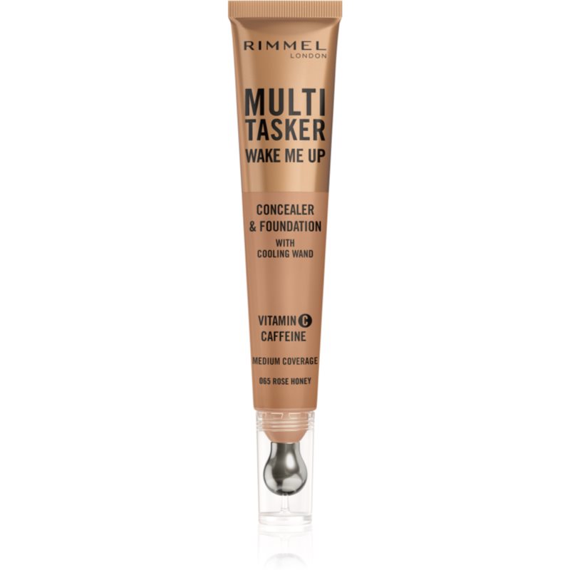 Rimmel Multi-Tasker Wake Me Up Fondotinta E Correttore Illuminante Colore 65 Rose Honey 20 Ml