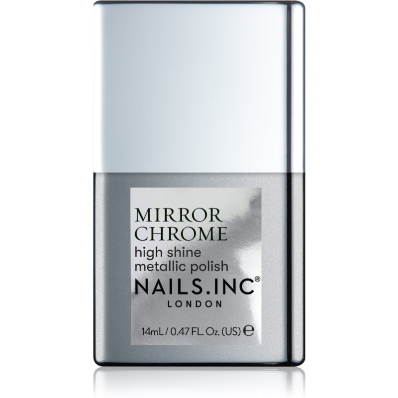 Nails Inc. Mirror Chrome Smalto Per Unghie Con Brillantezza Intensa Colore Silver Served 14 Ml