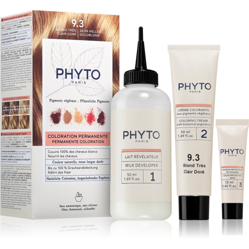 Phyto Color Tinta Per Capelli Con Estratti Vegetali Colore 9.3 Very Light Golden Blonde 3 Pz