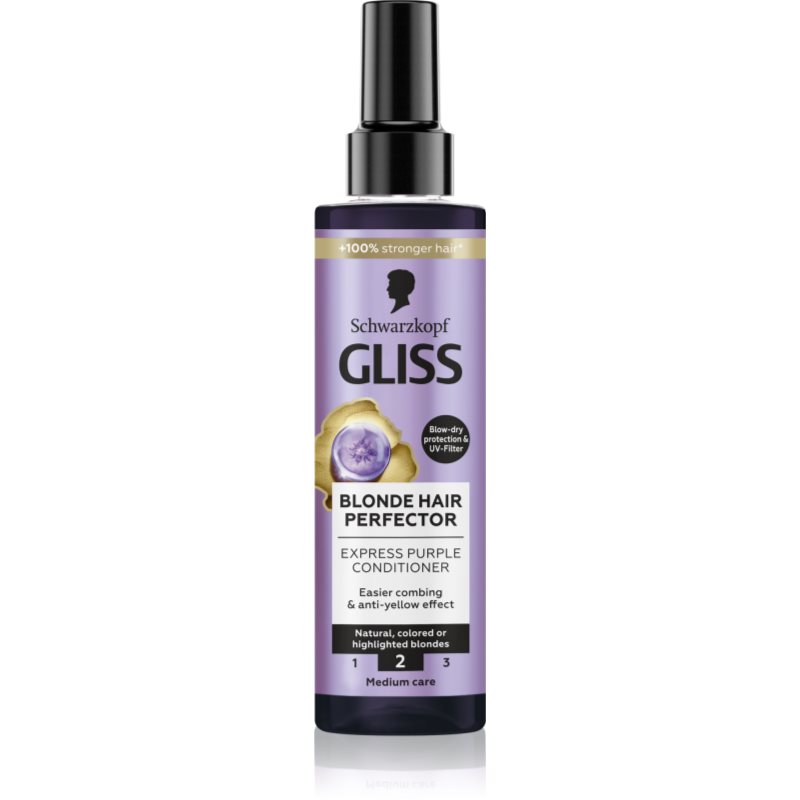 Schwarzkopf Gliss Blonde Hair Perfector Balsamo Senza Risciacquo Neutralizzante Per Toni Gialli 200 Ml