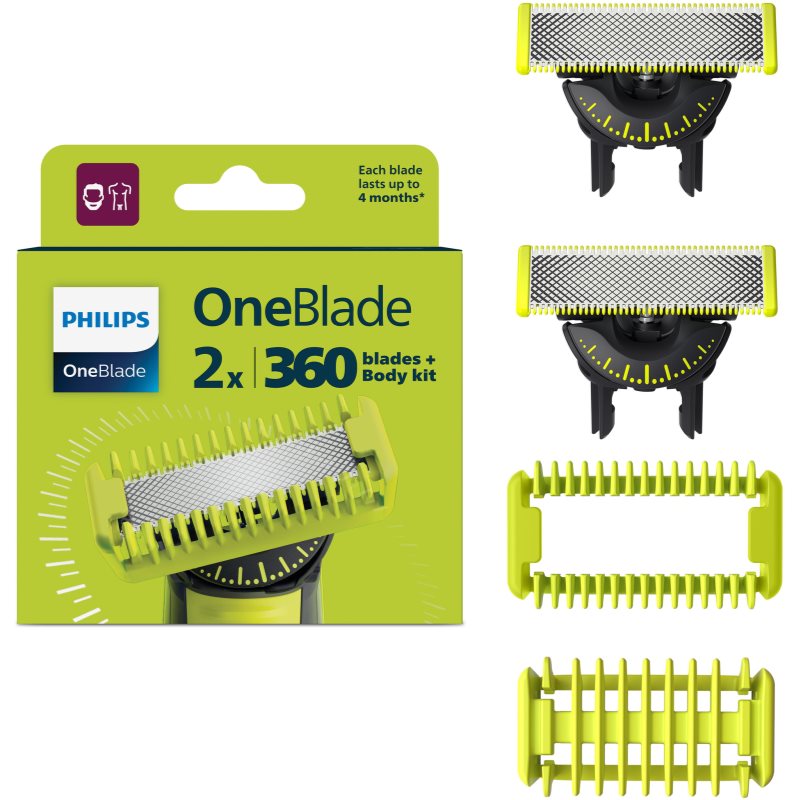 Philips Oneblade 360 Qp624/50 Lame Di Ricambio For Philips Oneblade 360 2 Pz