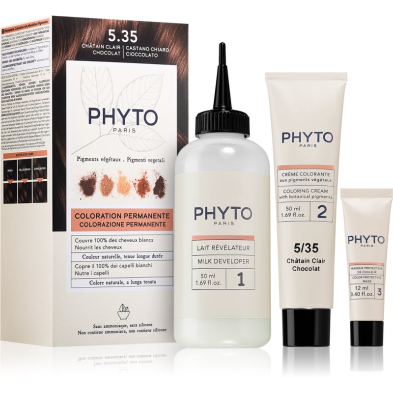 Phyto Color Tinta Per Capelli Con Estratti Vegetali Colore 5.35 Chocolate Light Brown 3 Pz