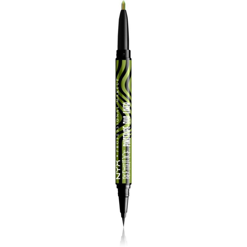 Nyx Professional Makeup Beetlejuice Pinstripe Duo Liner Eyeliner 2 In 1 Colore 03 Green Chrome 0,5 Ml