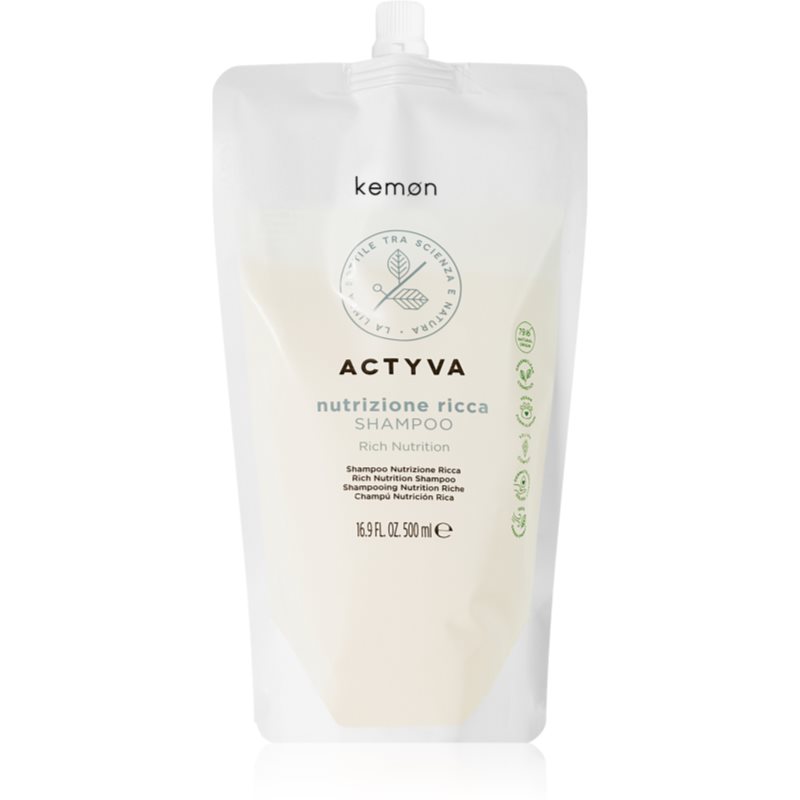 Kemon Actyva Nutrizone Ricca Shampoo Nutriente Per Capelli 500 Ml
