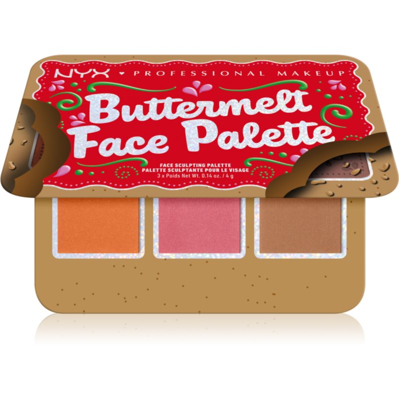 Nyx Professional Makeup Holiday Buttermelt Palette Per Il Viso Colore Light/Medium 3X4 G