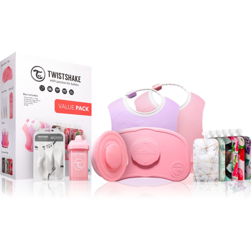 Twistshake Tableware Set For Girl Set Posate Per Bambini Pink