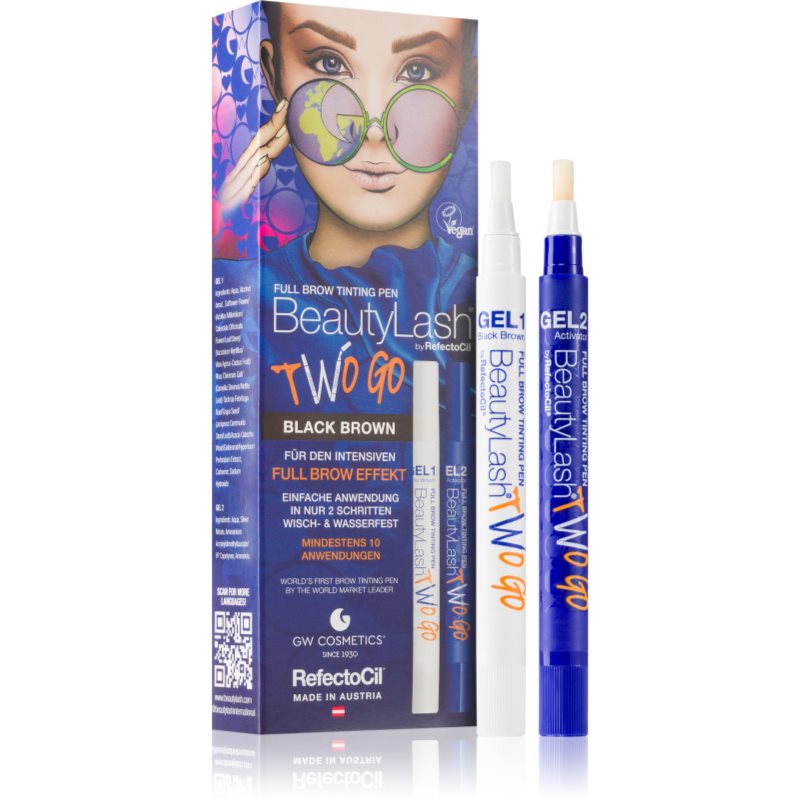 Refectocil Beautylash Two Go Tinta Per Sopracciglia Colore Black Brown 2X15 Ml