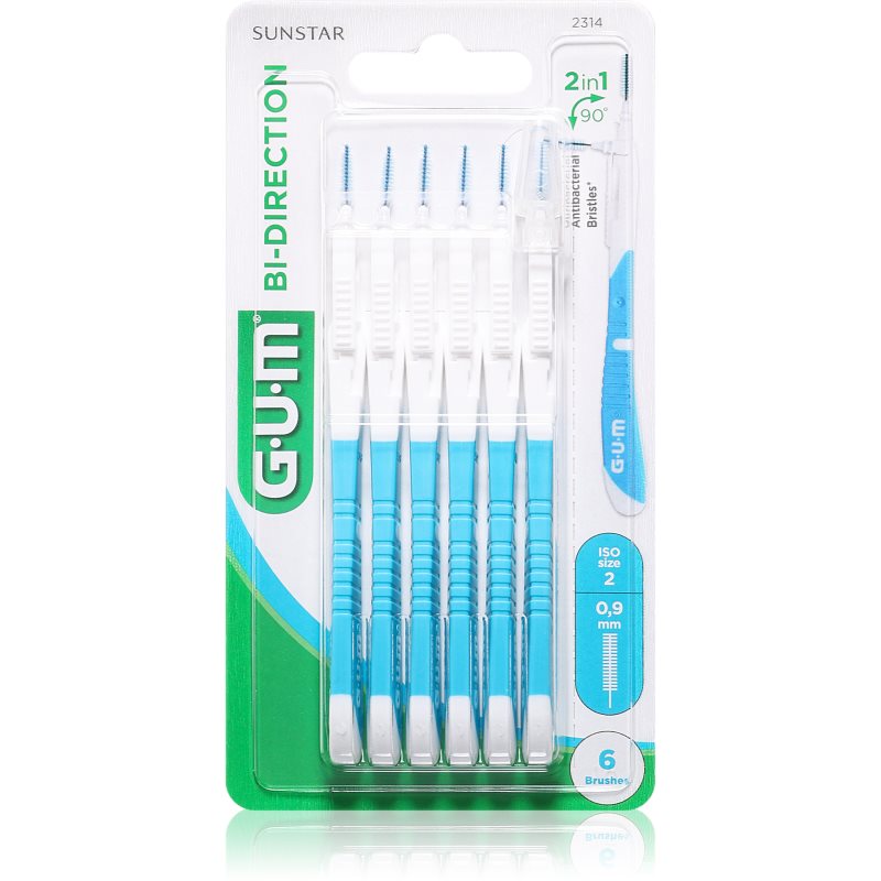 G.U.M Bi Direction Interdental Brush 2314 Scovolini Interdentali 0,9 Mm 6 Pz