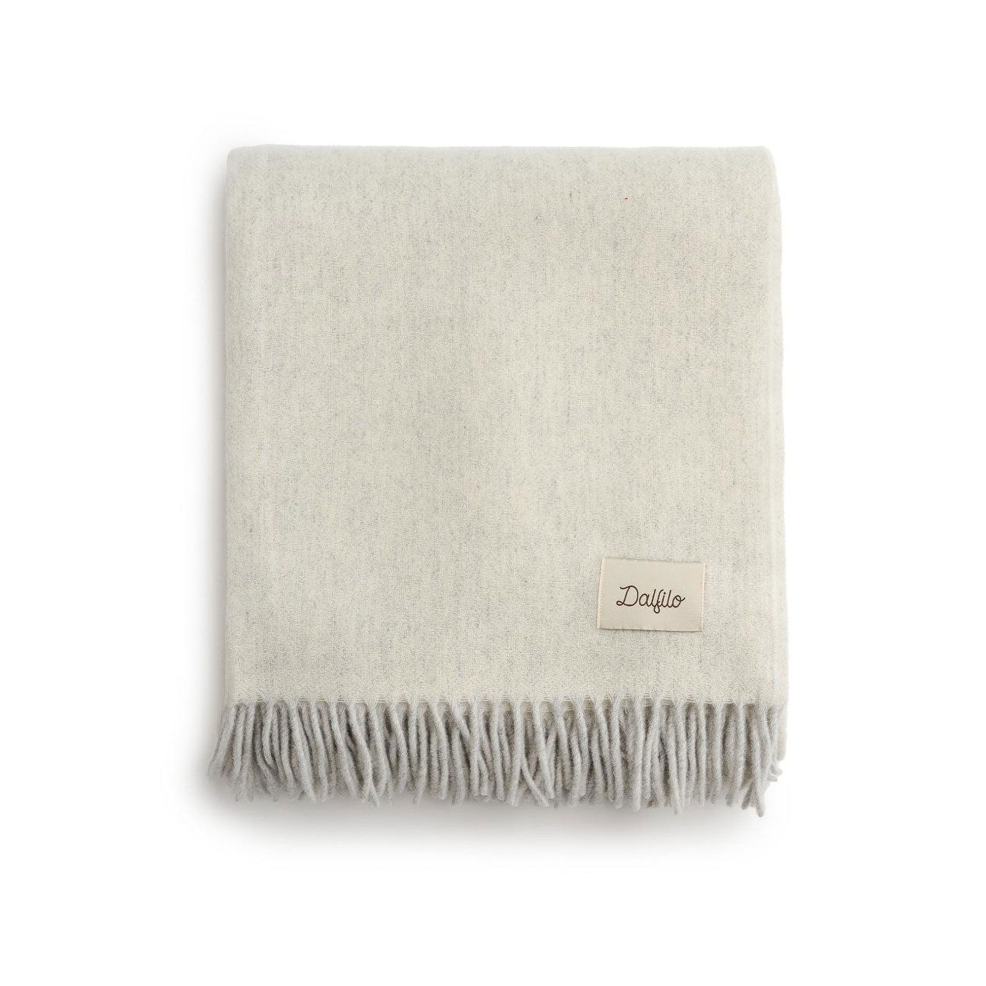 Dalfilo Coperta lana merino con disegno spigato e frange sui lati