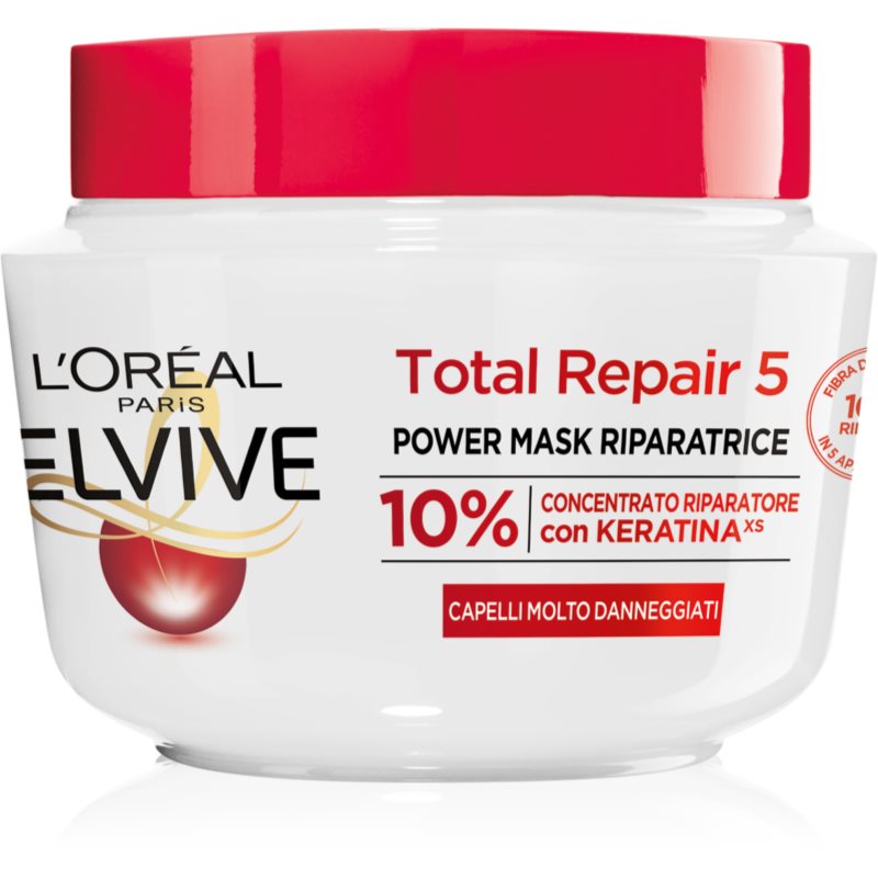 L’Oréal Paris Elvive Total Repair 5 Maschera Rigenerante Per Capelli Con Cheratina 300 Ml
