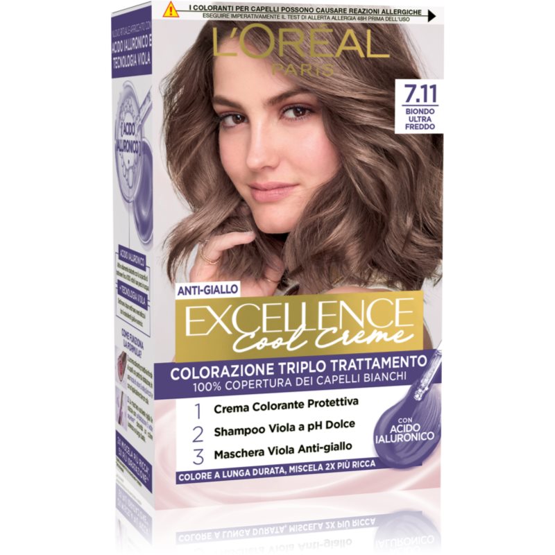 L’Oréal Paris Eccellenza Crema Fresca Tinta Per Capelli Colore 7.11 Biondo Ultra Freddo 1 Pz