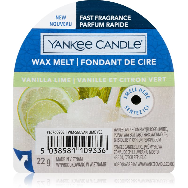 Yankee Candle Vanilla Lime Cera Per Lampada Aromatica 22 G