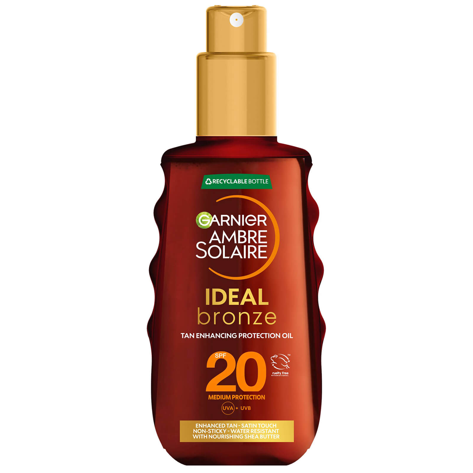 Garnier Ambre Solaire Ideal Bronze Protective Oil SPF20 Sun Cream Spray 150ml