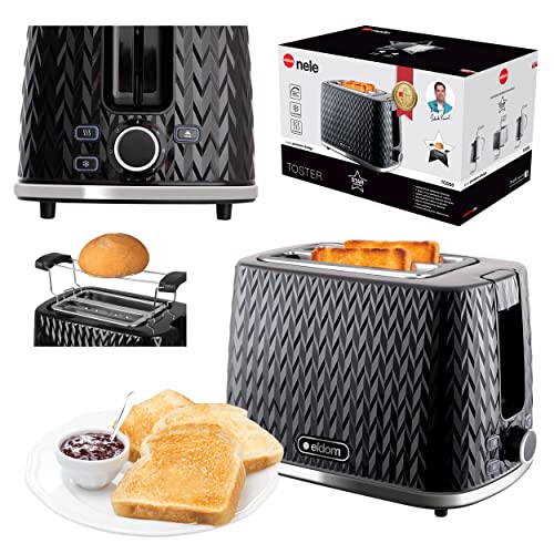 Tostapane, 7 Livelli Di Abbronzatura, Eldom To265C, 900W, Nero, Toast, Panini Croccanti Per La Colazione,