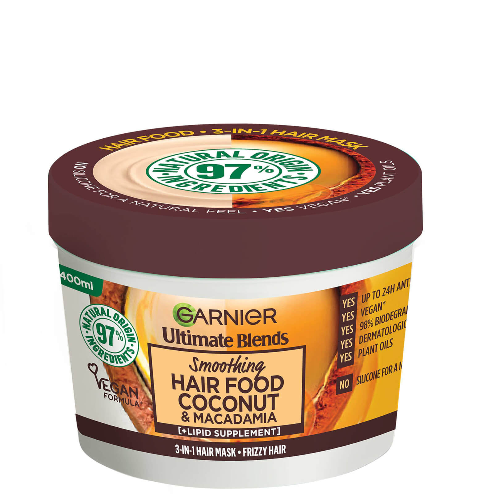 Garnier Ultimate Blends Hair Food Coconut Oil 3-in-1 Frizzy Hair Mask Treatment 390ml