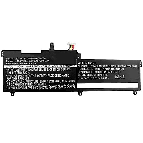 Coreparts Laptop Battery For Asus Laptop Battery For Asus, 0B200-02070000, C41N1541 (Laptop Battery For Asus 72.96Wh Li-Pol 15.2V 4800Mah, Black)