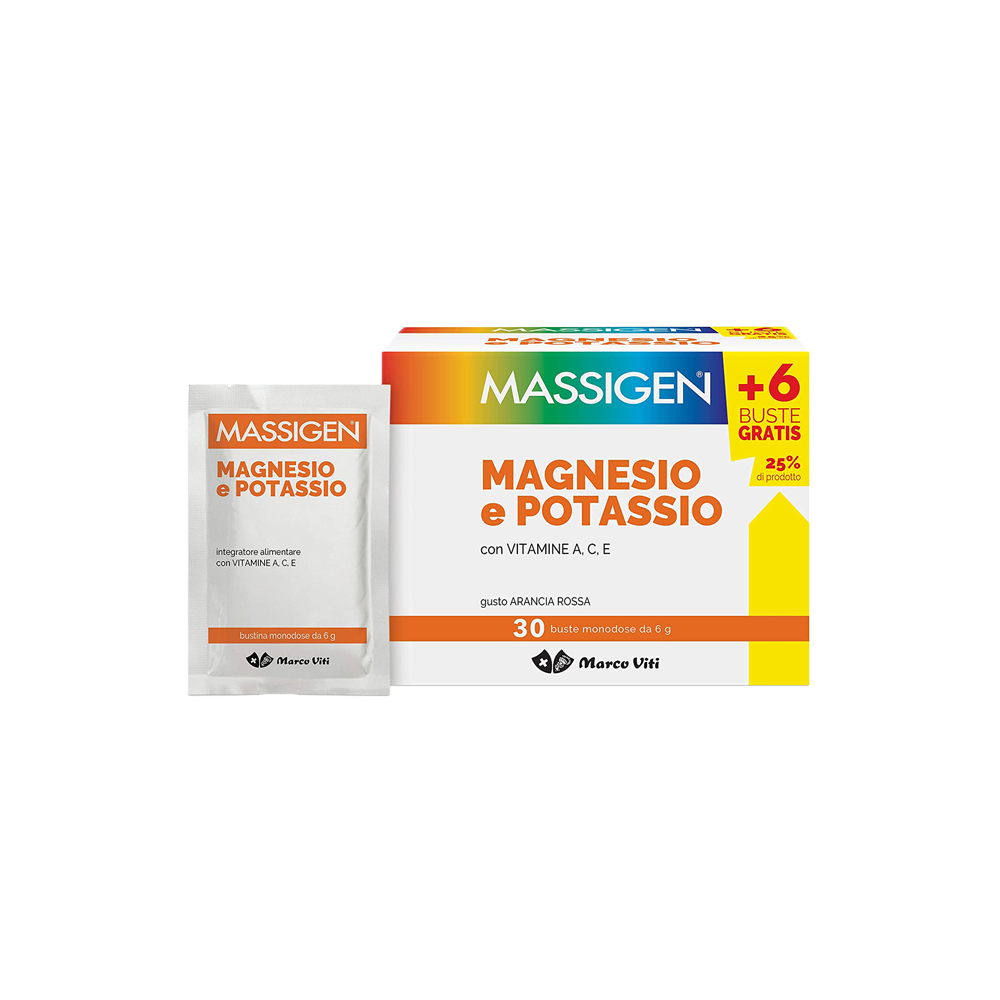 Massigen Integratore Magnesio e Potassio 30 Buste Monodose - -