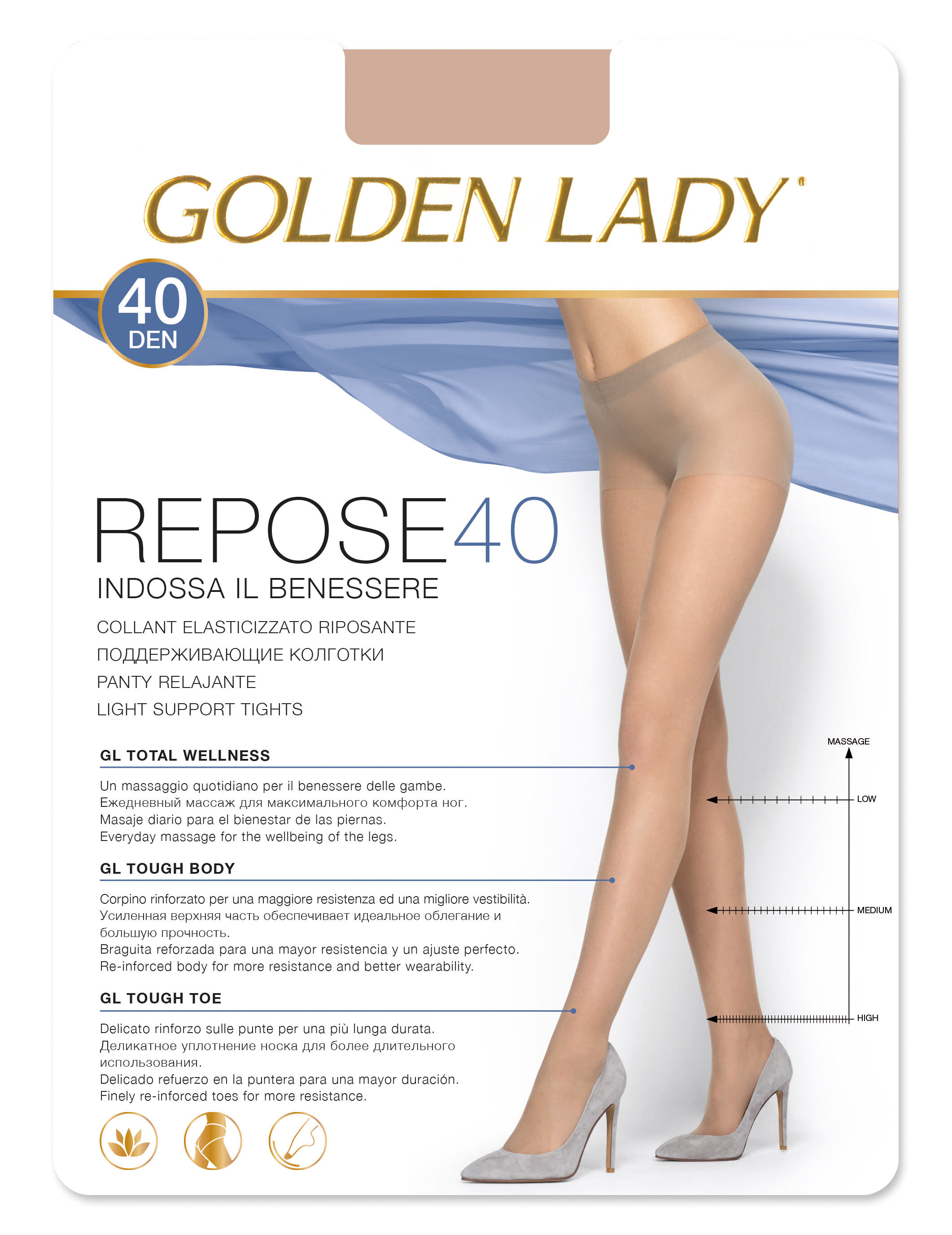 Golden Lady Repose 40 Denari Daino Taglia 4 - -