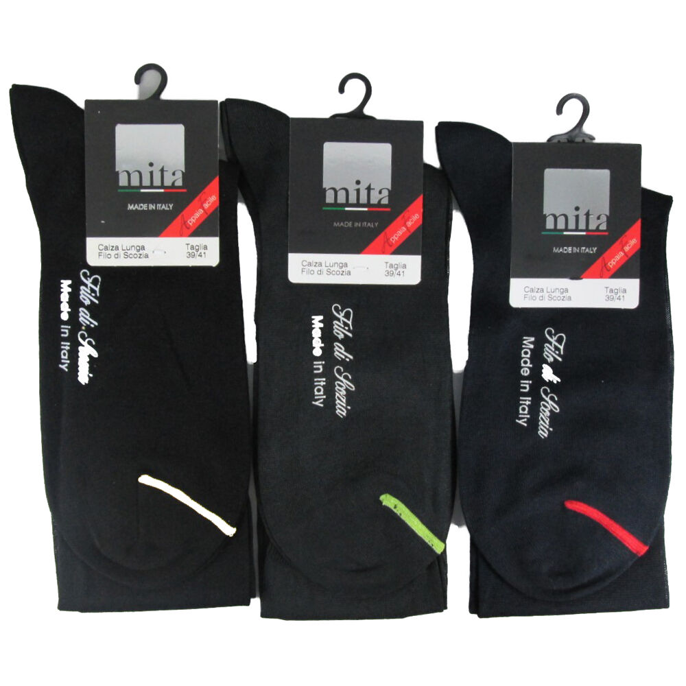 Mita Calza Lunga Blu Filo di Scozia Taglia 39/41 - -
