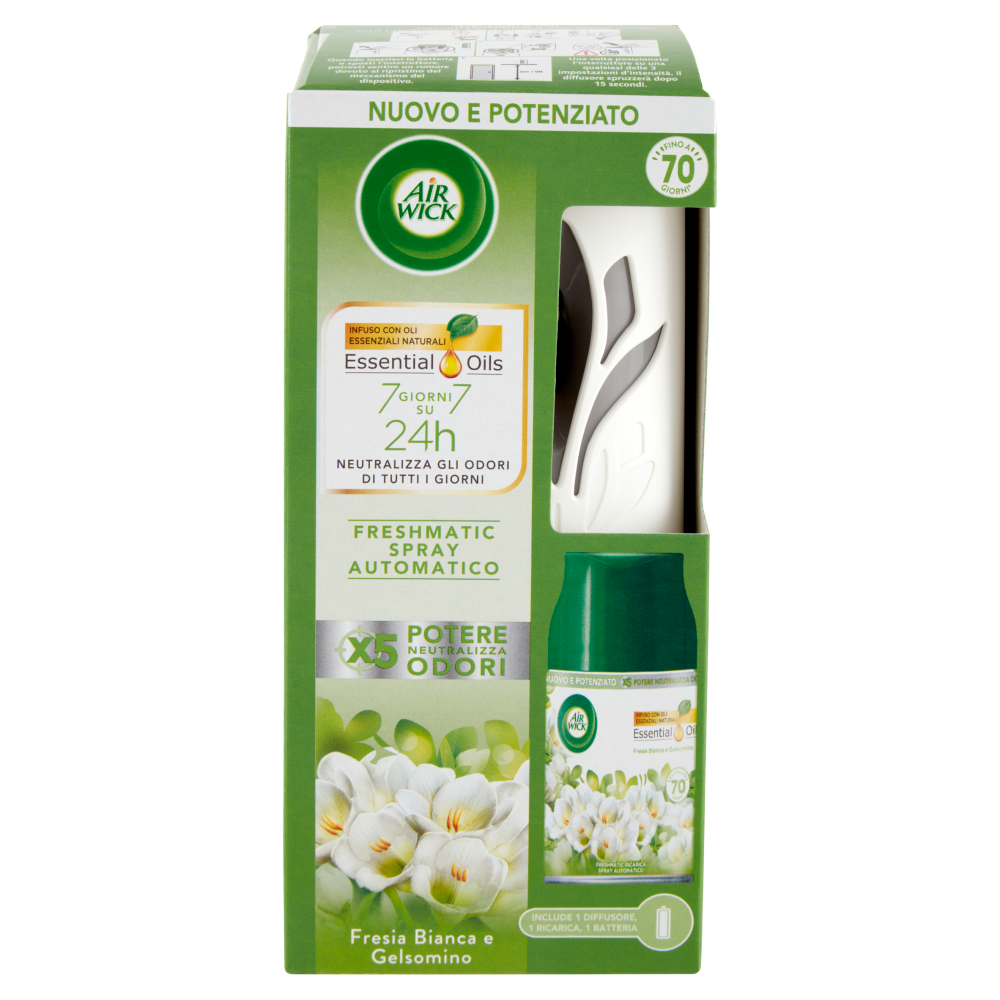 Air Wick Freshmatic Completo Fresia Bianca e Gelsomino Profumatore 250 ml - -