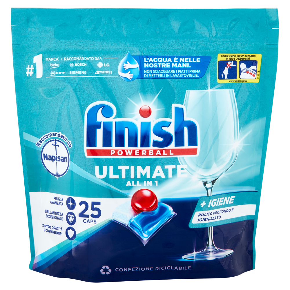 Finish Ultimate All In One Napisan Lavastoviglie 25 Caps - -