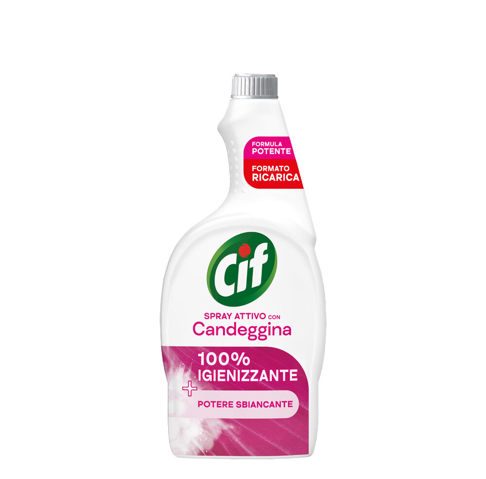 Cif Spray Attivo con Candeggina 100% Igienizzante Ricarica 650 ml - -