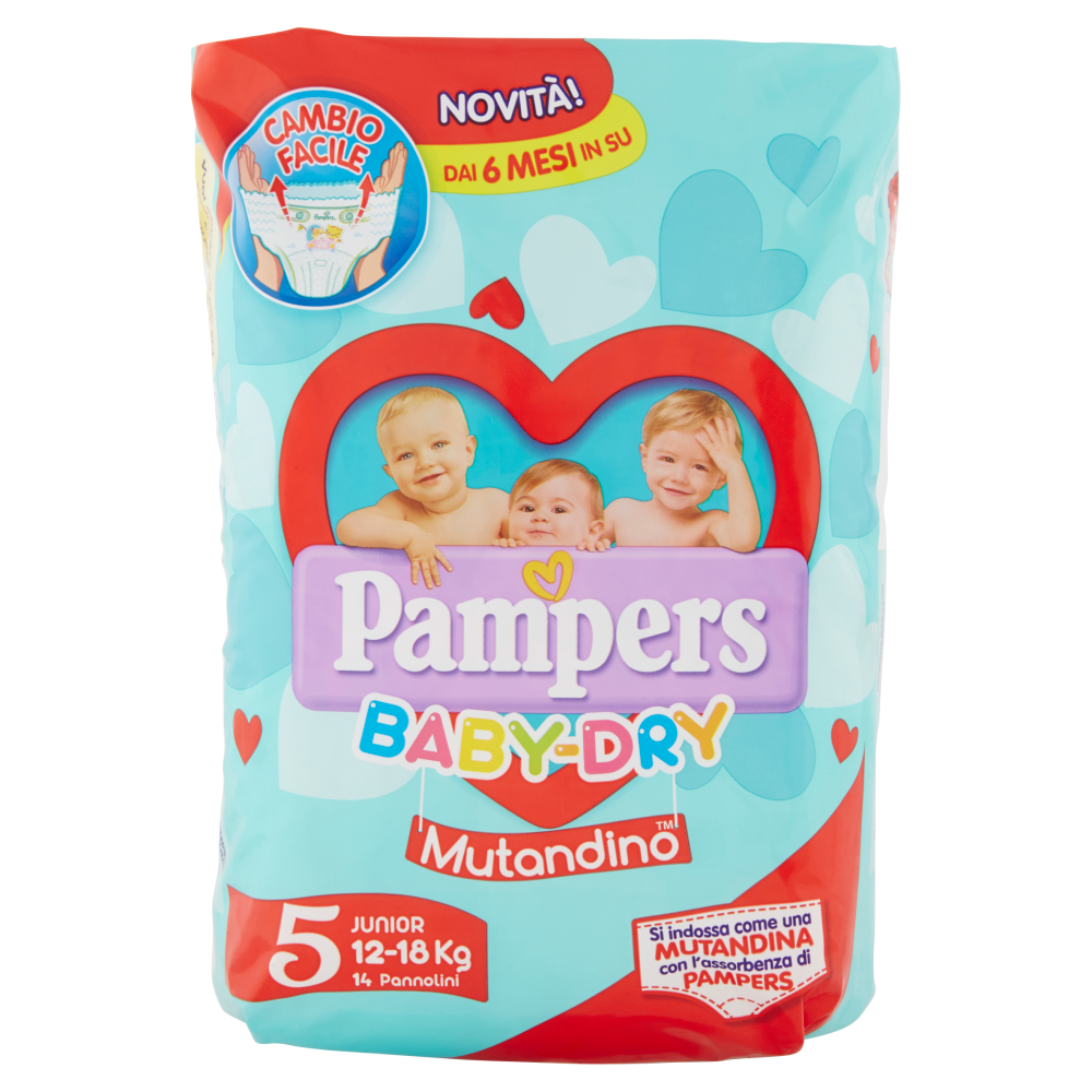 Pampers Baby Dry Mutandino Junior (12-18 Kg) 14 Pannolini - -