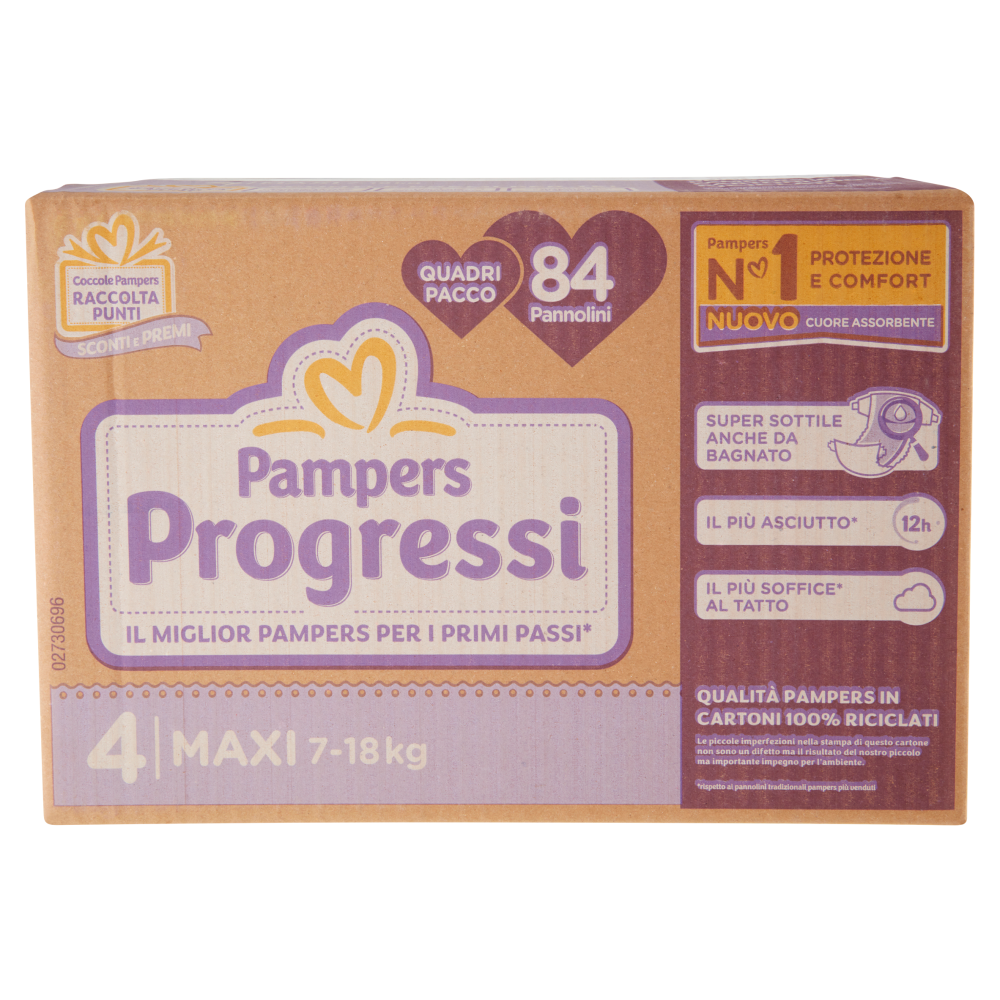 Pampers Progressi Maxi Quadripacco 84 Pannolini - -