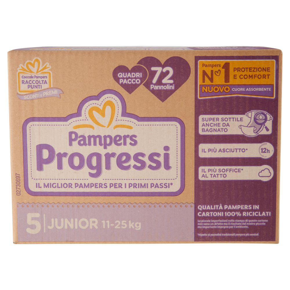 Pampers Progressi Junior Quadripacco 72 Pannolini - -