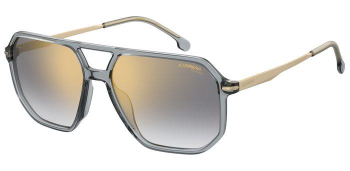 Carrera Uomo Carrera 324/S Kb7/Fq Occhiali Da Sole Acetato Grigio Grigio/Oro Geometrica  Specchiato