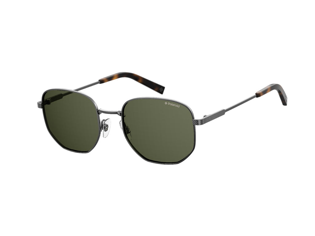 Polaroid Uomo Pld 2081/S/X Kj1/Uc Occhiali Da Sole Metallo Grigio Verde Squadrata Polarizzata