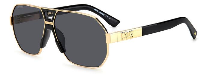 Dsquared2 Uomo D2 0028/S Rhl/Ir Occhiali Da Sole Metallo Oro Grigio Geometrica