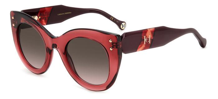 Carolina Herrera Donna Her 0127/S 8Cq/Ha Occhiali Da Sole Acetato Ciliegia Marrone Cat Eye Sfumato