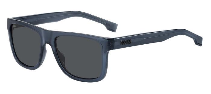Hugo Boss Uomo Boss 1647/S Pjp/Ir Occhiali Da Sole Iniettato Blu Grigio Squadrata