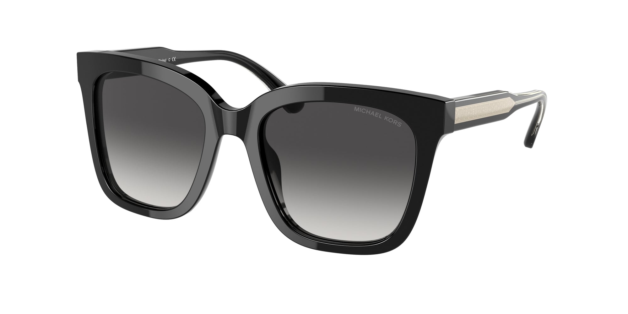 Michael Kors Donna Mk2163 San Marino 30058G Occhiali Da Sole Acetato Nero Grigio Squadrata Normale Sfumato