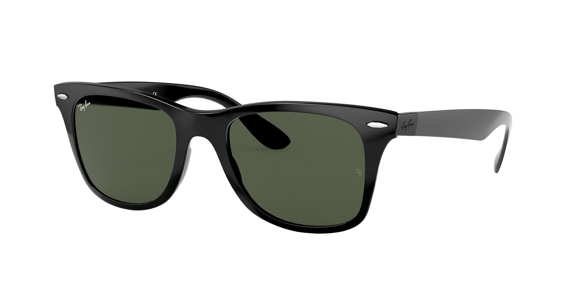 Ray - Ban Uomo Rb4195 Wayfarer Liteforce 601/71 Occhiali Da Sole Peek Nero Verde Squadrata Normale