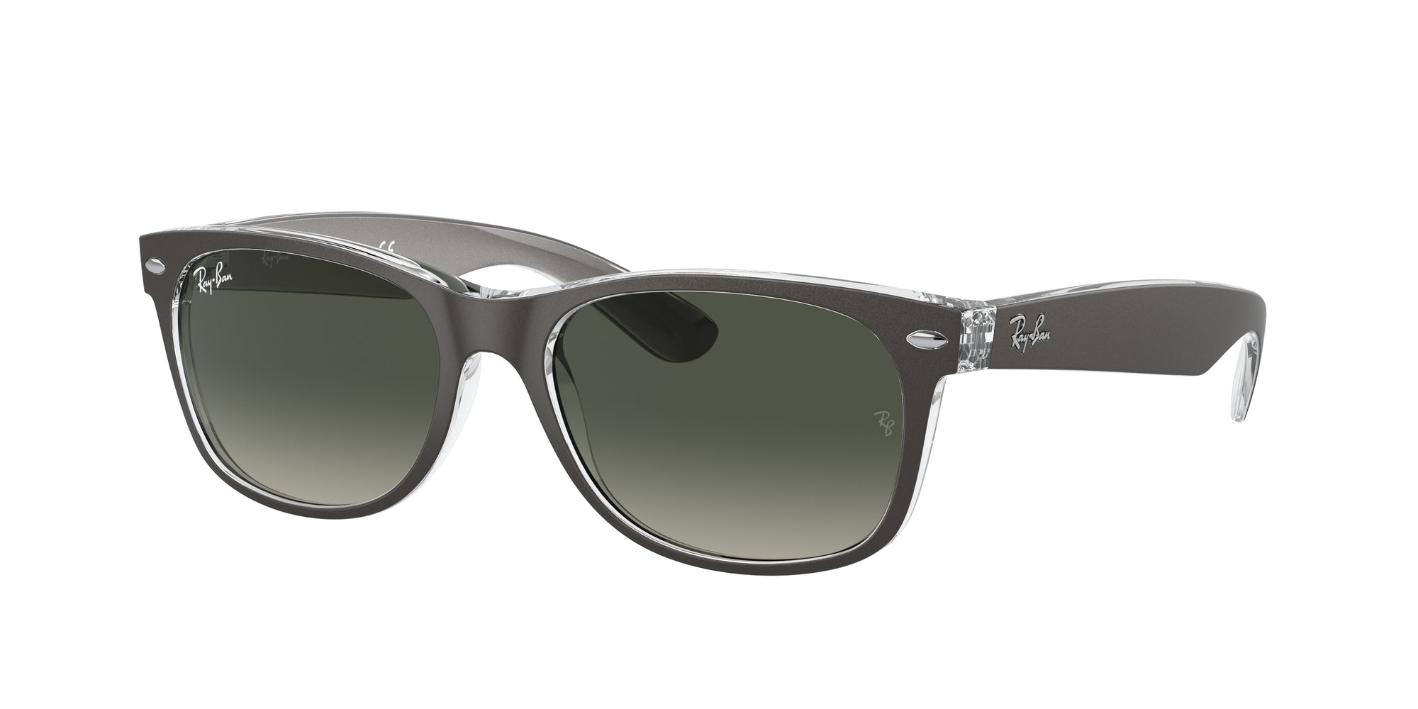 Ray - Ban Unisex Rb2132 New Wayfarer 614371 Occhiali Da Sole Iniettato Grigio Grigio Squadrata Normale Sfumato