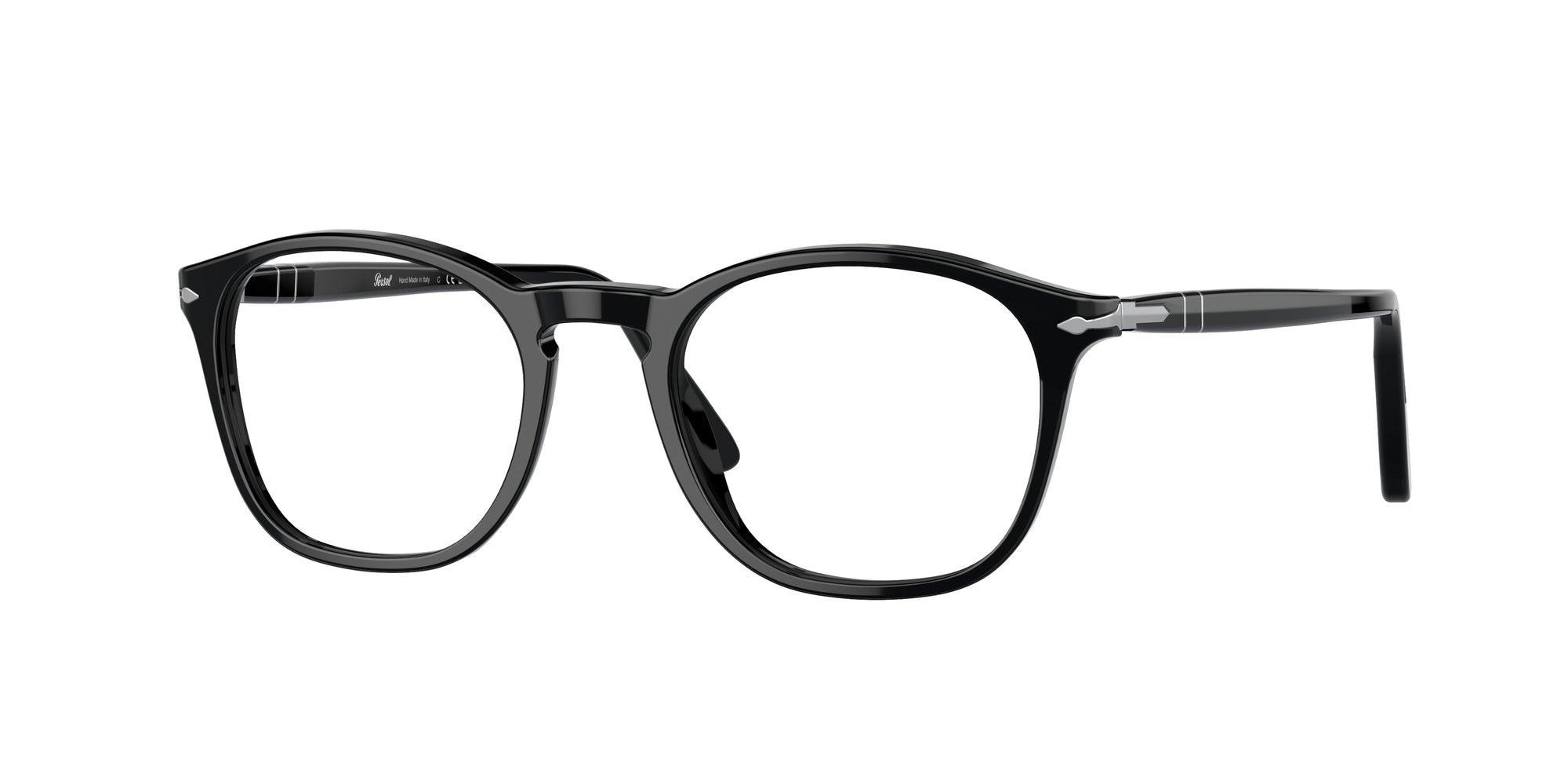 Persol Uomo Po3007V 95 Montature Da Vista Acetato Nero Trasparente Squadrata Normale