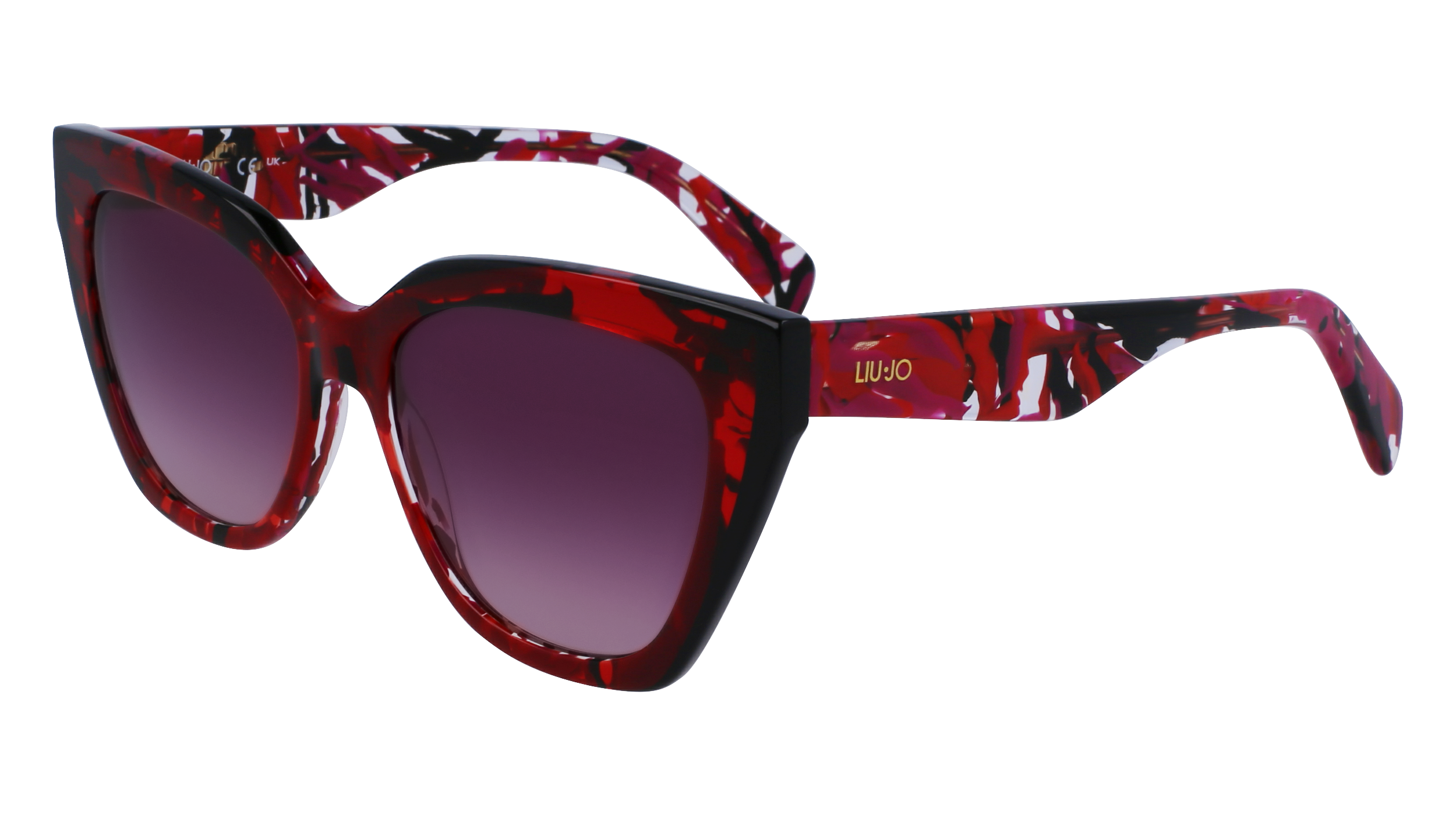 Liu Jo Donna Lj784S 620 Occhiali Da Sole Acetato Rosso Viola Farfalla Normale Sfumato