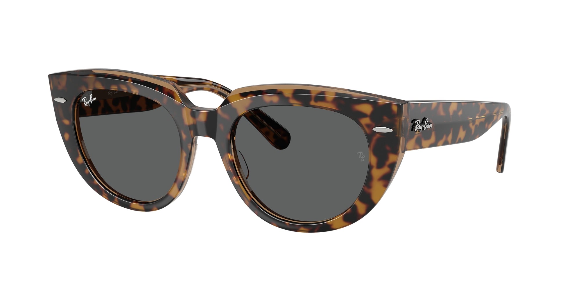 Ray - Ban Donna Rb2286 Doreen 1292B1 Occhiali Da Sole Acetato Oro Grigio Squadrata Normale