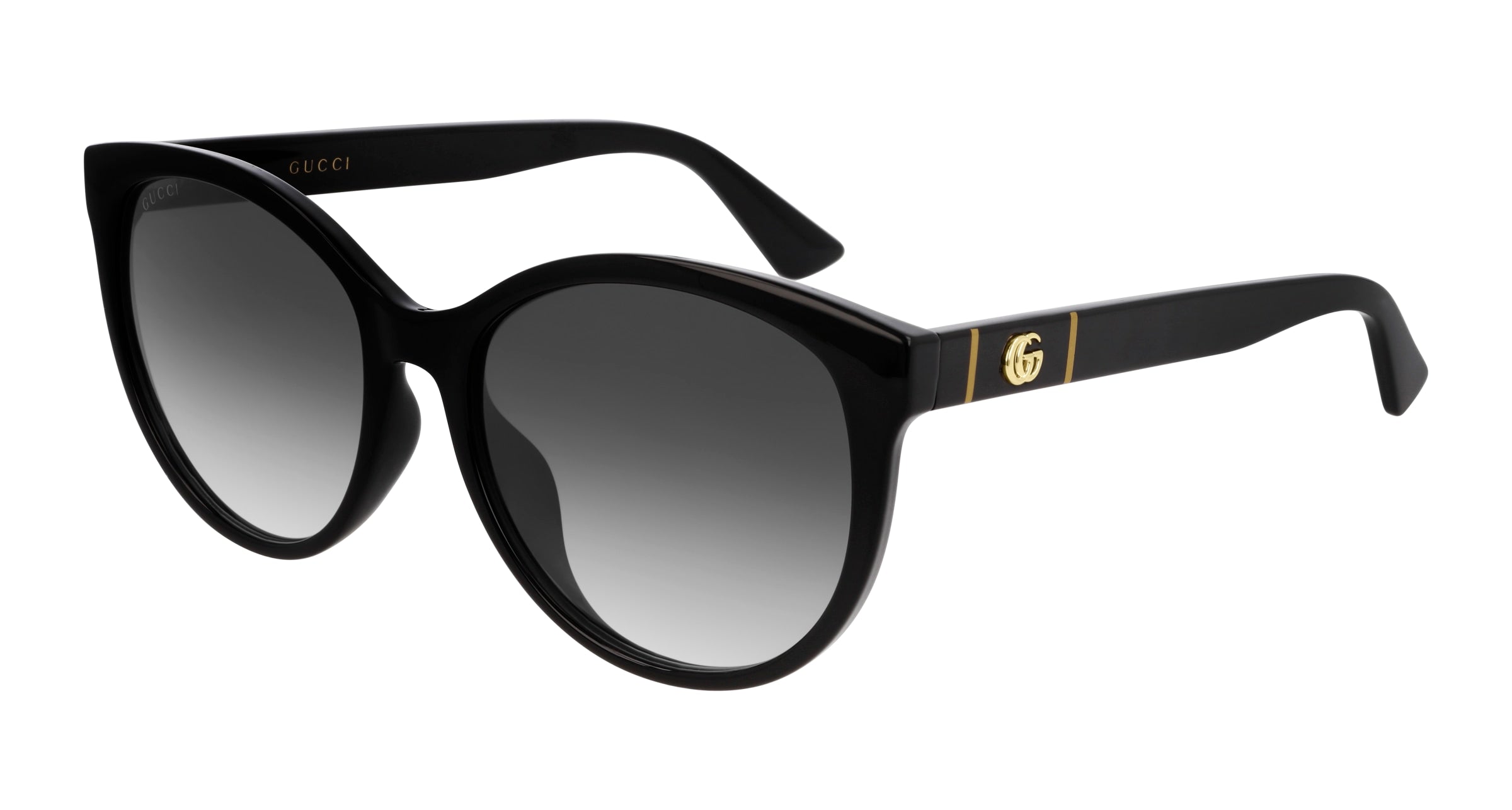 Gucci Donna Gg0636Sk 001 Occhiali Da Sole Iniettato Nero Grigio Rotonda Normale Sfumato