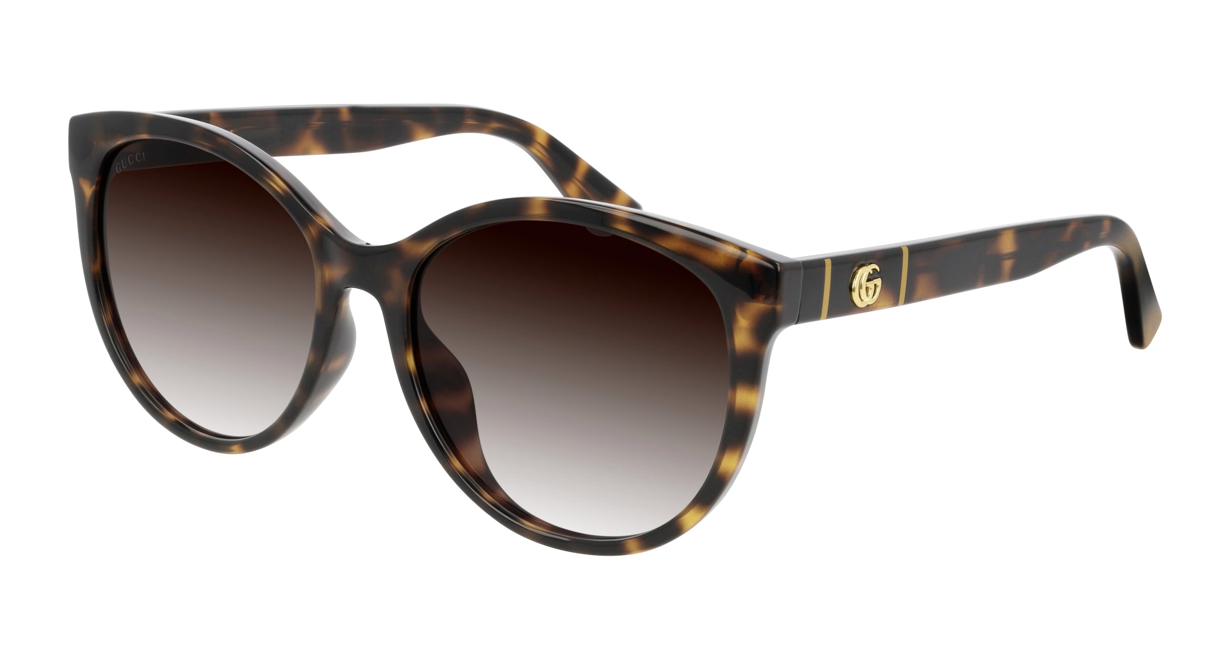 Gucci Donna Gg0636Sk 002 Occhiali Da Sole Iniettato Havana Marrone Rotonda Normale Sfumato