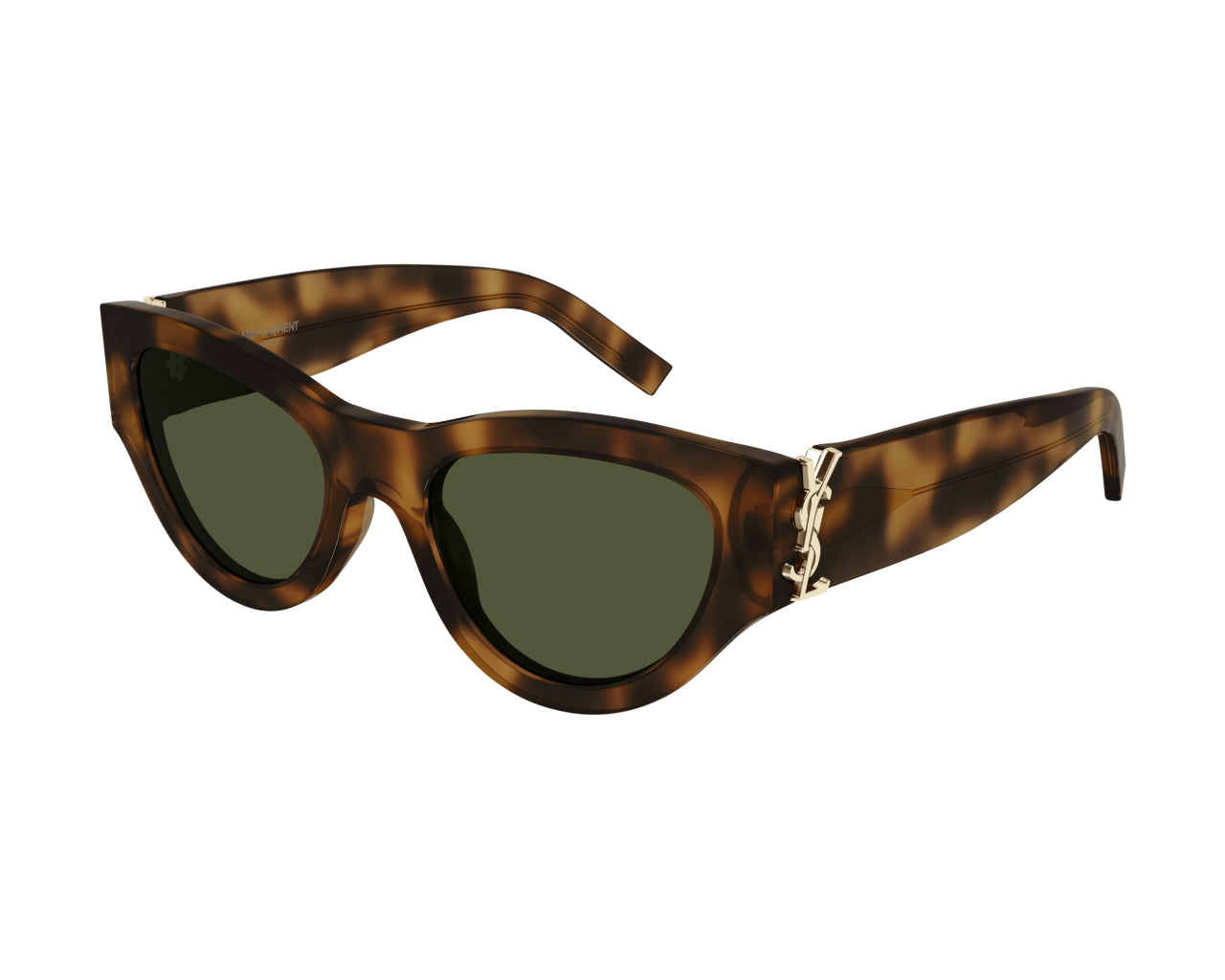 Saint Laurent Donna Sl M94 003 Occhiali Da Sole Acetato Havana Verde Cat Eye