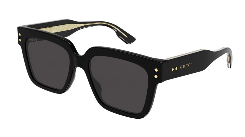 Gucci Uomo Gg1084S 001 Occhiali Da Sole Acetato Nero Grigio Squadrata