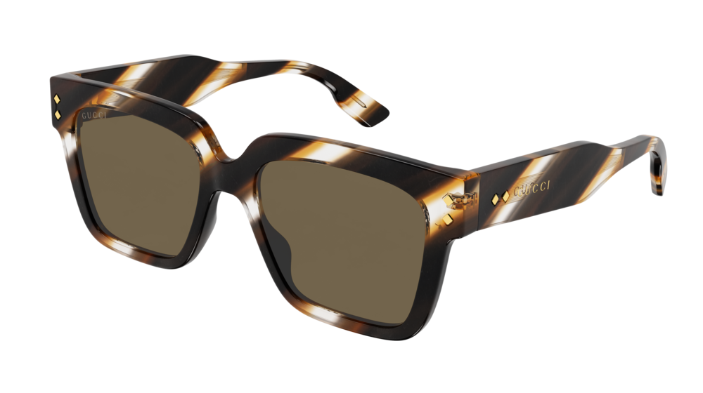 Gucci Uomo Gg1084S 003 Occhiali Da Sole Acetato Havana Marrone Squadrata