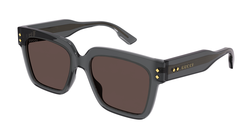 Gucci Uomo Gg1084S 004 Occhiali Da Sole Acetato Grigio Marrone Squadrata