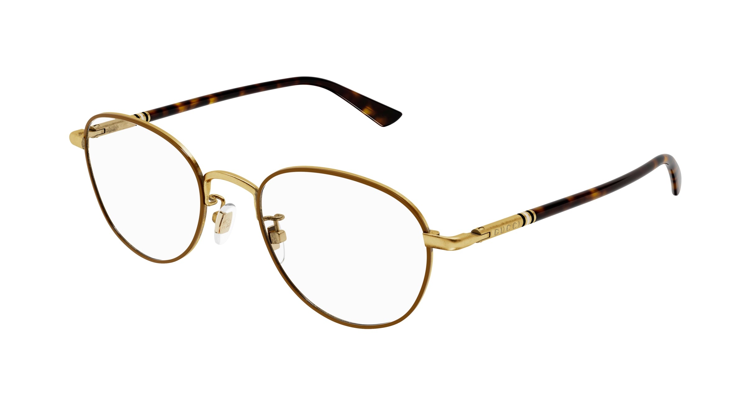 Gucci Donna Gg1128Oj 002 Montature Da Vista Titanio Marrone  Rotonda