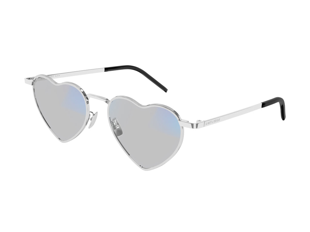 Saint Laurent Unisex Sl 301 Loulou 013 Occhiali Da Sole Metallo Argento Trasparente Geometrica Fotocromatiche