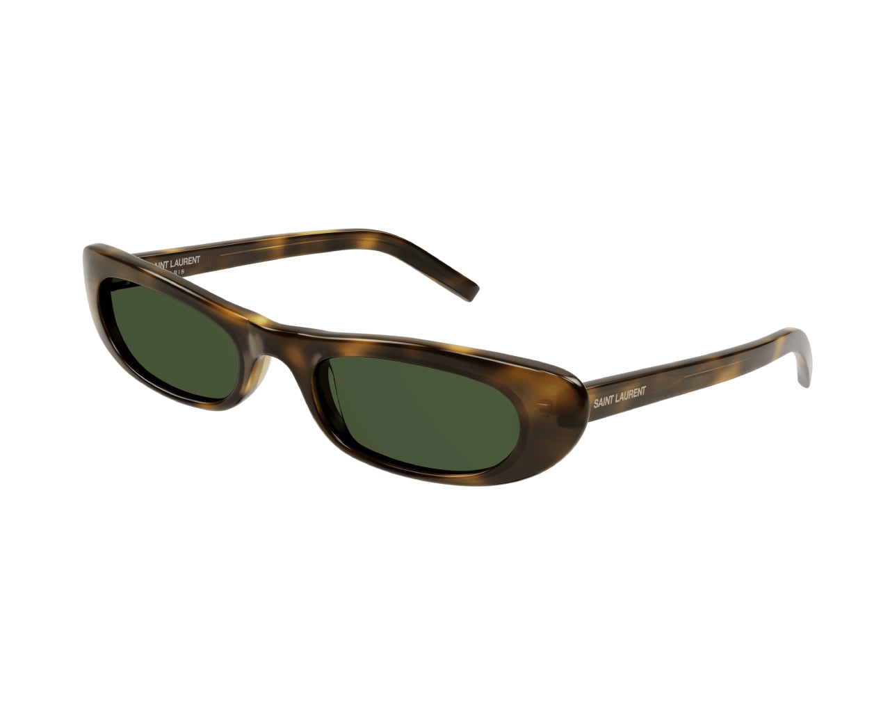 Saint Laurent Donna Sl 557 Shade Col. 002 Occhiali Da Sole Acetato Havana Verde Rotonda Normale